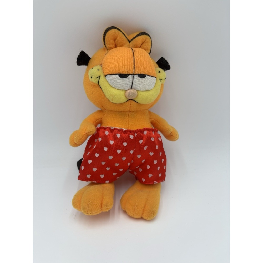 Garfield Plush 8" Play By Play Red Heart Boxer Shorts Vintage Stuffed Cat